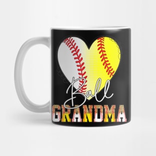 Grandma of Both Baseball Softball Grandkids Ball Mothers Day Mug